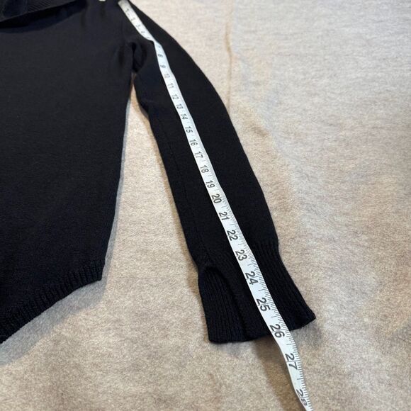 BCBG MAXAZRIA Black Merino Wool Cowl Neck Sweater Women’s M Minimalist artsy - Picture 6 of 7